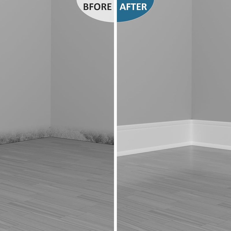 Duzzy Flexible Baseboard Trim, 6 Inch(H) x 20 Feet(L) Peel and Stick Vinyl Baseboard Molding Trim, Self-Adhesive Wall Base Cove Base - Image 3